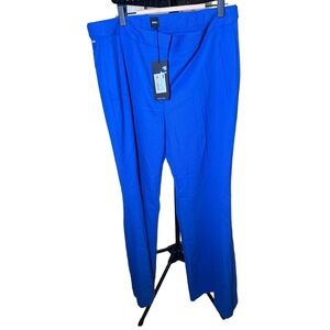 NWT BOSS Talia Wide Leg Long Trousers Size 12 Royal Blue
